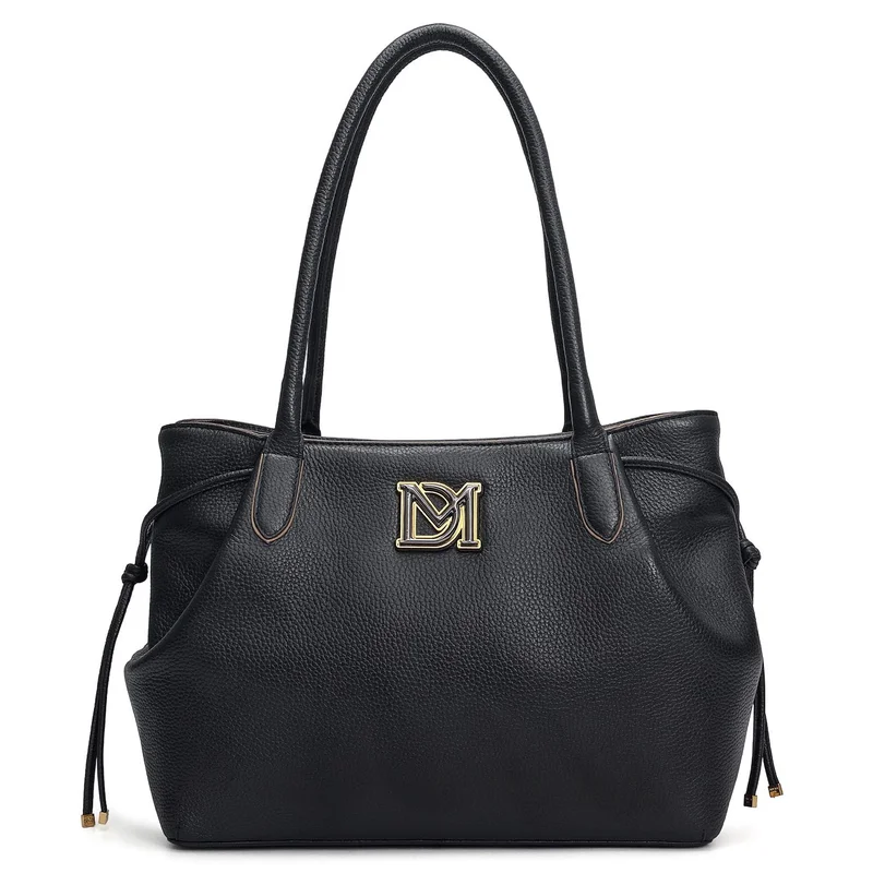 Da Milano Medium Wax Leather Tote - Black